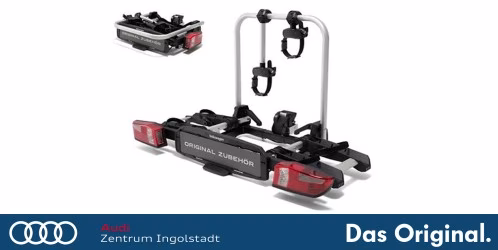Original VW Fahrradträger für die Anhängevorrichtung 2 Fahrräder, Premium II, faltbar, auch für Audi,SEAT,CUPRA &amp; SKODA geeignet 000071105AA