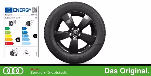 Original SKODA Scala 16 Zoll Winterkomplettradsatz "Nanuq schwarz" Semperit SPEED-GRIP 5 195/60 R16 89H