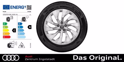 Original Audi A7 Sportback (4K) 18 Zoll Winterkomplettradsatz 10-Arm-Turbine, brillantsilber 8,0Jx18, Winterreifen 225/55 R18 102V XL Pirelli Sottozero3 AO Original Audi A7 Sportback (4K) 18 Zoll Winterkomplettradsatz 10-Arm-Turbine, brillantsilber 8,0Jx18, Winterreifen 225/55 R18 102V XL Pirelli Sottozero3 AO