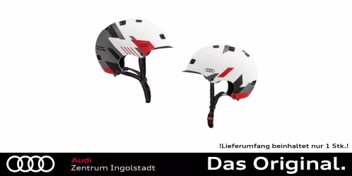 Original Audi Helm für E-Scooter und Fahrrad, weißes Design, Größe L (58-61 cm) 4KE050320E
