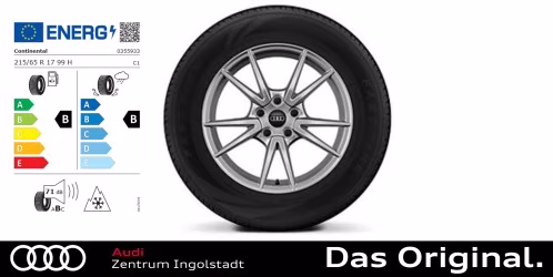 Original Audi Q3 (FJ) 18 Zoll Winterkomplettradsatz 5-Doppelspeichen brillantsilber Continental WinterContact TS 870 P 215/65 R17 99H Original Audi Q3 (FJ) 18 Zoll Winterkomplettradsatz 5-Doppelspeichen brillantsilber Continental WinterContact TS 870 P 215/65 R17 99H