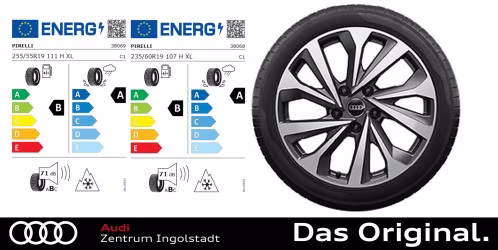 Original Audi Q6 e-tron / Sportback e-tron 19 Zoll Winterkomplettradsatz 5-Doppelarm-Flag Original Audi Q6 e-tron / Sportback e-tron 19 Zoll Winterkomplettradsatz 5-Doppelarm-Flag