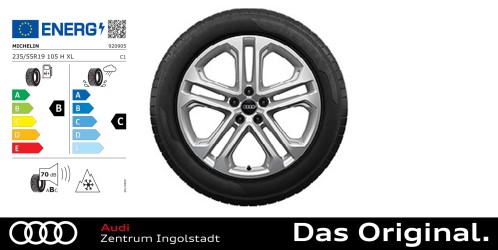 Original Audi Q5 / SQ5 (GU) Winterkomplettradsatz Rad, 5-Doppelspeichen 19 Zoll PILOT ALPIN 5 SUV AO 235/55 R19 105H XL