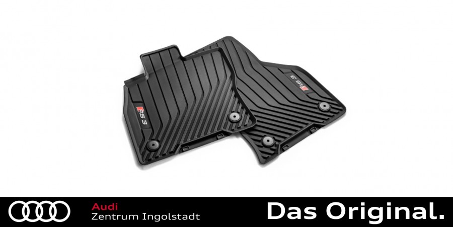 Original Audi RS3 Audiringe vorne hinten und Embleme Typenbezeichung schwarz  NEU, A3, Audi