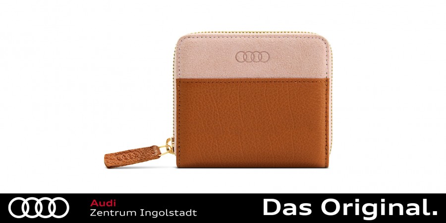 Original Audi Geldbörse Leder klein, Damen, braun-rosé 3152101300 - Shop
