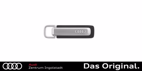 Original Audi Schlüsselanhänger Ringe, silber/schwarz 3182500100