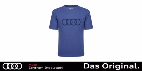 Original Audi T-Shirt Jungen, Kinder, blau 122/128 3202500205