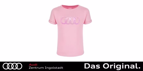 Original Audi T-Shirt Mädchen, Kinder, rosa 122/128 3202500306