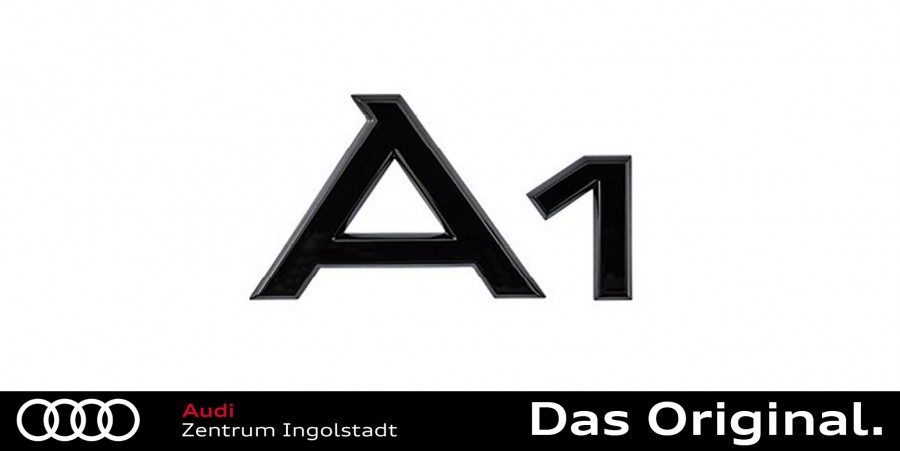 Original Audi A1 (GB) Schriftzug in Schwarz für das Heck 82A071803