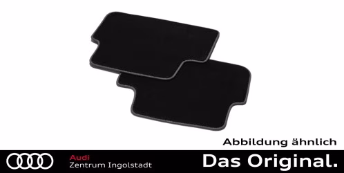 Original Audi A4/S4 (Limousine/Avant/Allroad) (8W) / A5/S5 (Sportback) (F5) Textilfußmatten Satz Hinten, ohne Befestigungspunkte, schwarz/stahlgrau