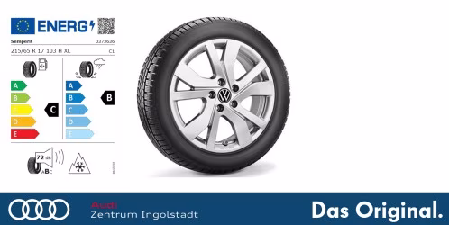 Original VW Tayron/Tiguan 17 Zoll Winterkomplettradsatz "Rockingham" ohne RDKS SEMPERIT SPEED-GRIP 5 215/65 R17 103H XL 6,5J x 17 ET 38