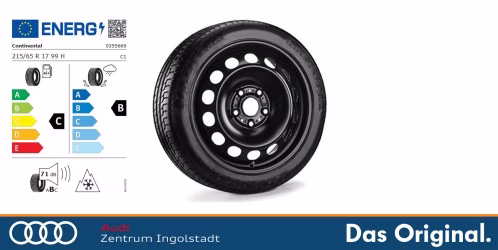 Original VW Tayron/Tiguan 17 Zoll Winterkomplettradsatz auf Stahlfelge WinterContact TS 870 P Seal 215/65 R17 99 H 6,5J x 17 ET38