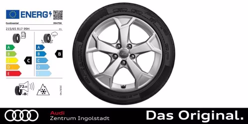 Original Audi Q3 (F3) 17 Zoll Winterkomplettradsatz 5-Arm-Secare-Design 215/65 R 17 99H ContiWinterContact TS850P AO, 6,5x17 Original Audi Q3 (F3) 17 Zoll Winterkomplettradsatz 5-Arm-Secare-Design 215/65 R 17 99H ContiWinterContact TS850P AO, 6,5x17