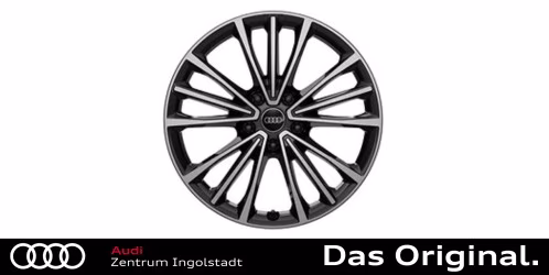 Original Audi Sport Felge 5-Speichen-Tripod mit RS-Schriftzug für Audi A6/S6 e-tron 85E071490C 9W7 schwarz metallic, glanzgedreht, 9,0Jx20, hinten