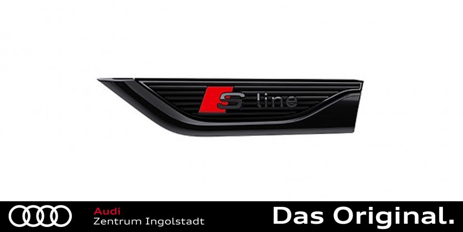 Original Audi A5 (F5) Schriftzug S line in Schwarz, links, Element  Kotflügel 8W6071807A