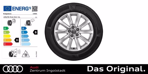 Original Audi A1 Sportback (GB) Winterkomplettradsatz 10-Speichen-Design Bridgestone Blizzak LM001 AO, 6,5 J x 16, 195/55 R 16 91V XL Original Audi A1 Sportback (GB) Winterkomplettradsatz 10-Speichen-Design Bridgestone Blizzak LM001 AO, 6,5 J x 16, 195/55 R 16 91V XL