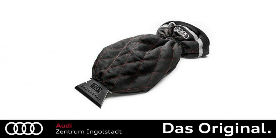 Audi Original Eiskratzer mit Handschuh Winter Kratzer Scheiben Schnee Eiskratzerhandschuh 80A096010D & Original Duftspender Duftgecko schwarz 000087009D 