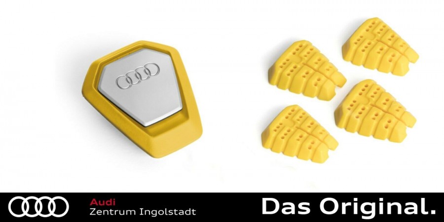 Audi Duftspender/Lufterfrischer + Nachfüllpack Set, Singleframe, gelb,  belebend
