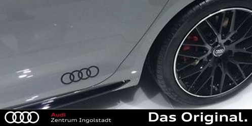 Audi Dekorfolie Ringe brillantschwarz Exterieur Schriftzug