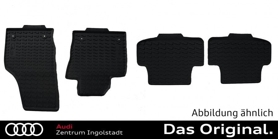 Original Audi Ingolstadt | Gummifußmatten Satz - hinten Shop Zentrum (8U) und Q3 Audi vorne
