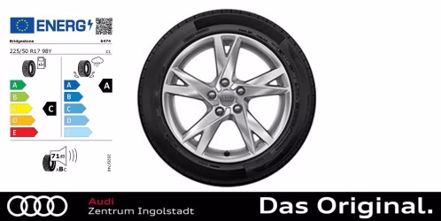 Original Audi A4 Avant/Limousine (8W) 17 Zoll Sommerkomplettradsatz im 5-Speichen-Y-Design, brillantsilber 7,5 J x 17, 225/50 R 17 98Y Bridgestone Turanza T005 AO Original Audi A4 Avant/Limousine (8W) 17 Zoll Sommerkomplettradsatz im 5-Speichen-Y-Design, brillantsilber 7,5 J x 17, 225/50 R 17 98Y Bridgestone Turanza T005 AO