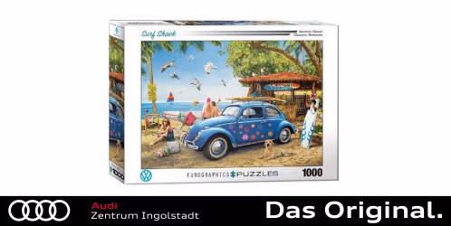 Original VW Käfer vor der Surfer Hütte, 1.000 Teile