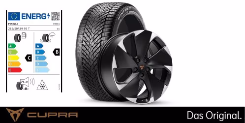 Original SEAT CUPRA Born 19 Zoll Winterkomplettradsatz Typhoon schwarz/ silber Pirelli 215/50 R19 93 T PIRELLI / CINTURATO WINTER 2 SEAL