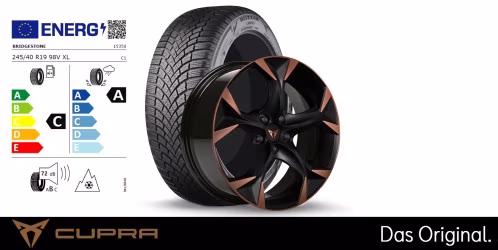 Original SEAT CUPRA Formentor/ e-HYBRID 19 Zoll Winterkomplettradsatz, Cooper Copper schwarz/ Kupfer 245/40 R19 98 V XL BRIDGESTONE / BLIZZAK LM005