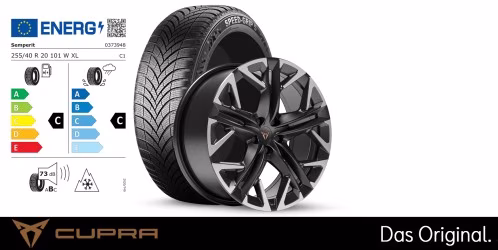 Original SEAT CUPRA Terramar 20 Zoll Winterkomplettradsatz Hadron mattschwarz/ glanzgedreht Semperit SPEED-GRIP 5 255/40 R20 101 W XL 8,5J x 20 ET38