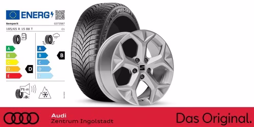 Original SEAT Ibiza 15 Zoll Winterkomplettradsatz Nevada silber Semperit Semperit SPEED-GRIP 5 / 185/65 R15 88 T / 5,5J x 15 ET40
